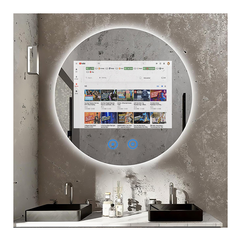 Home Bathroom Lighting Design - สมาร์ททีวีดีไซน์ทันสมัยพร้อมกระจกวิเศษและไฟ LED กระจกกันน้ำสำหรับห้องน้ำ กล้อง Wifi ปรับแต่งได้สำหรับบ้าน