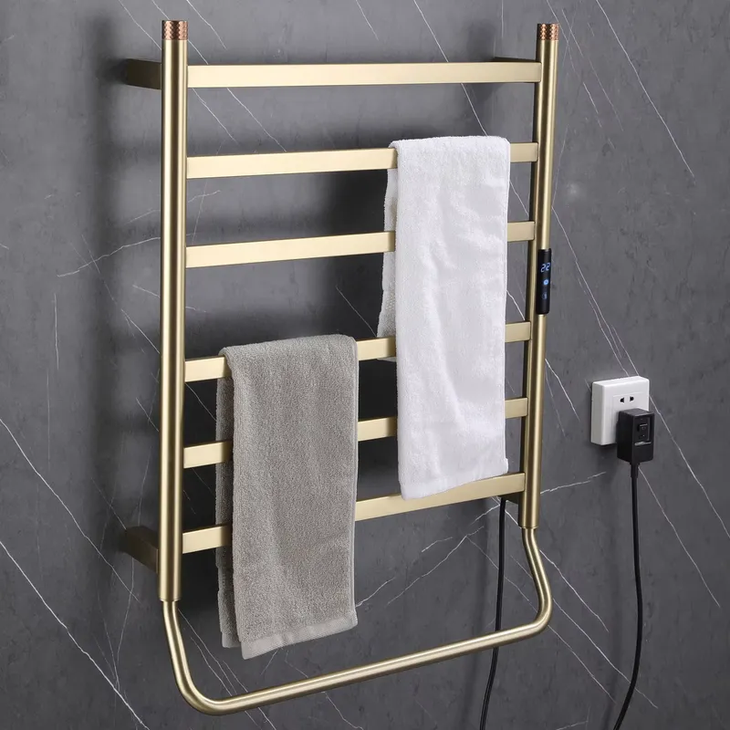 Towel Bar Stainless - ราวแขวนผ้าเช็ดตัวแบบปรับได้ รุ่นใหม่ ทำจากสแตนเลส 304 พร้อมระบบทำความร้อน ติดผนัง