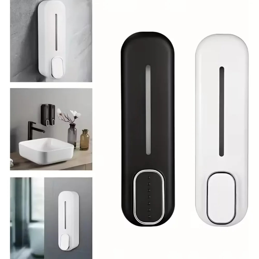Home Bathroom Wall Soap Dispenser - เครื่องจ่ายสบู่แบบติดผนังแบบแมนนวล ปั๊มสบู่ ภาชนะใส่โลชั่น เครื่องจ่ายแชมพู สำหรับใช้ในครัว บ้าน