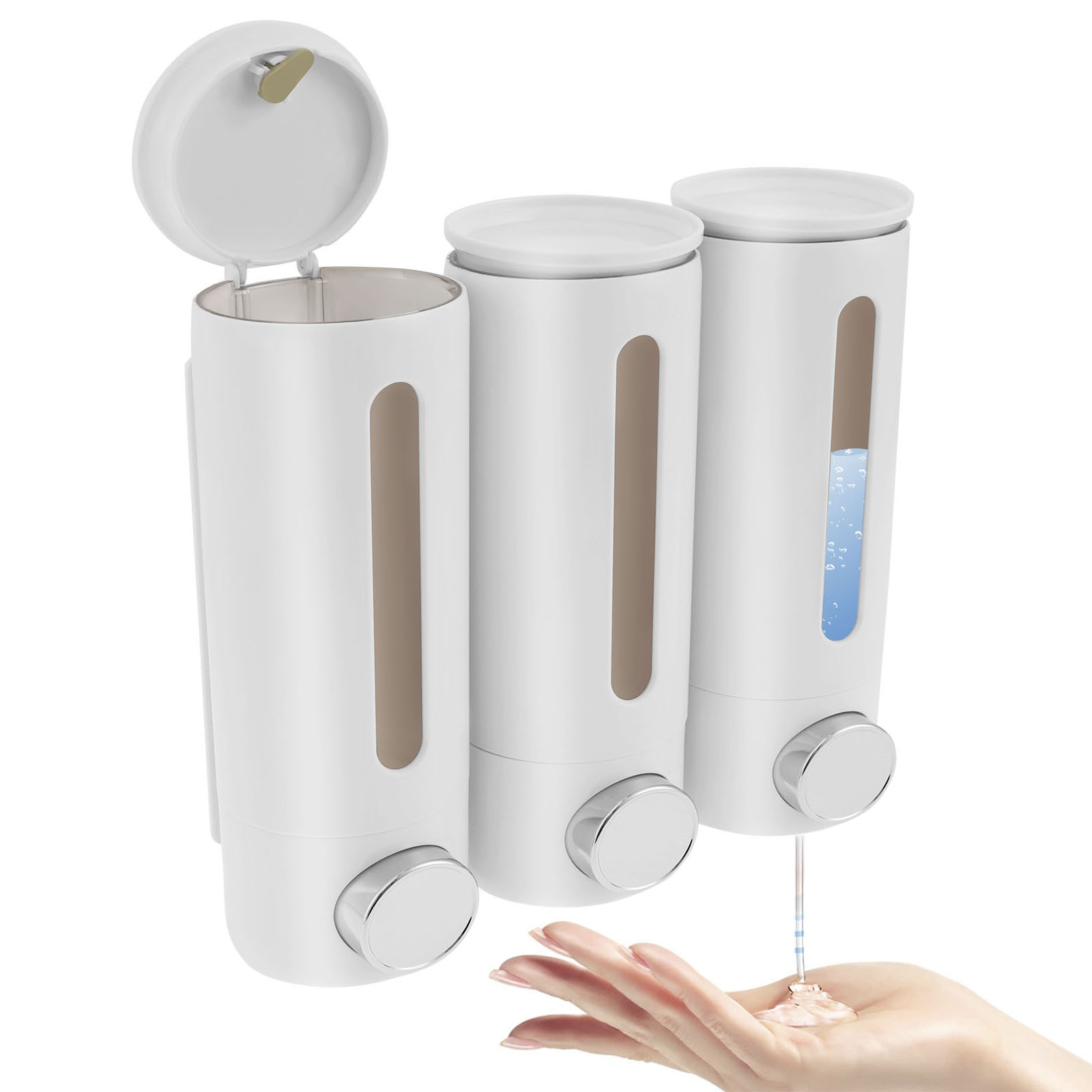 Home Bathroom Wall Soap Dispenser - 1.5L 3 หัวเครื่องจ่ายสบู่เหลวติดผนังห้องน้ํา Liquid Washing Hand