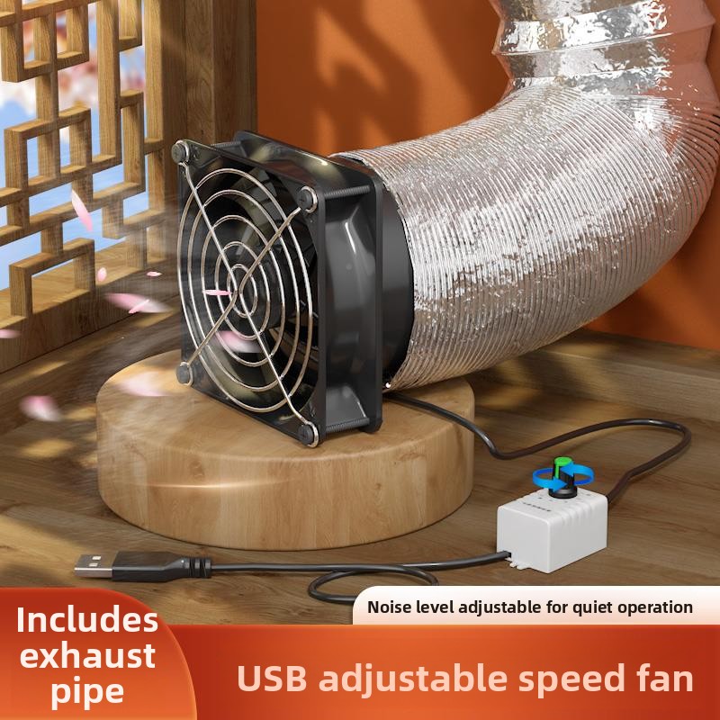 Home Bathroom Ventilation - พัดลมดูดอากาศในห้องน้ำ/ห้องครัว ปรับความเร็วได้ แรงดันสูง ใช้พอร์ต USB ขนาด