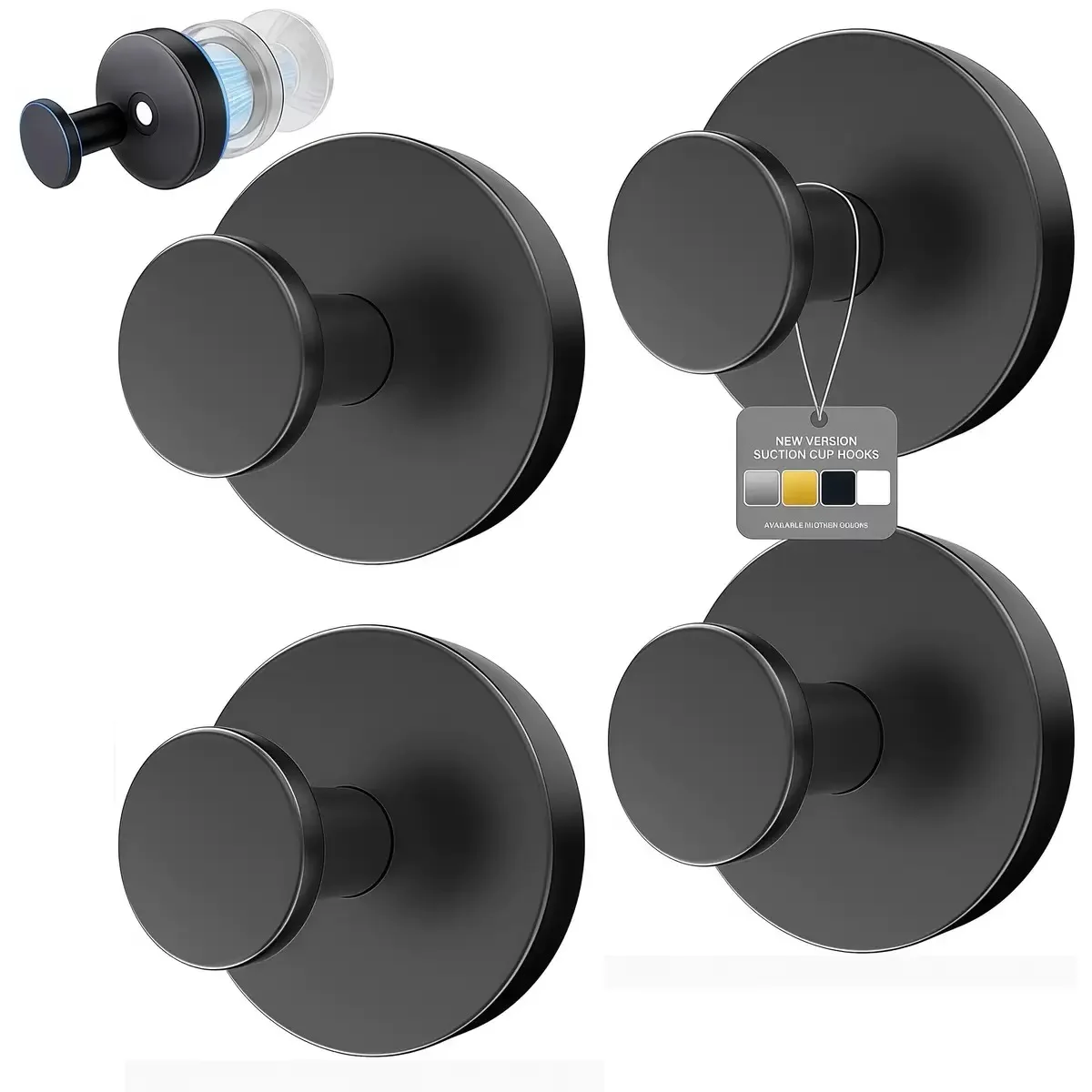 Towel Bar Stainless - ตะขอแขวนสแตนเลสแบบสุญญากาศ 1-8 ชิ้น ไม่ต้องเจาะผนัง สำหรับแขวนผ้าเช็ดตัว ใช้ได้ในห้องครัวและห้องน้ำ