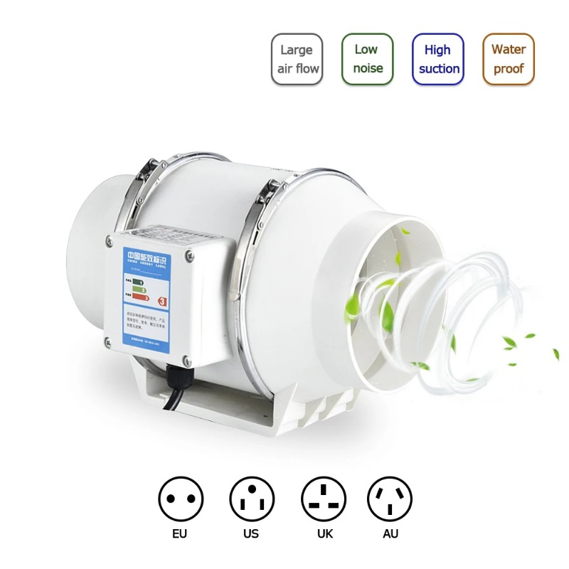 Home Bathroom Ventilation - พัดลมดูดอากาศแบบอินไลน์ ขนาด 3 4 5 6