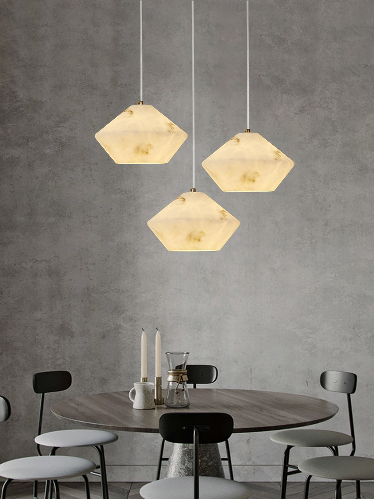 Home Bathroom Lighting Design - โคมไฟห้อยเพดานหินธรรมชาติสไตล์โมเดิร์น โคมไฟห้อยเพดานลายหินอ่อนเทียมสำหรับห้องนอน ห้องนั่งเล่น ห้องรับประทานอาหาร ตกแต่งบ้าน