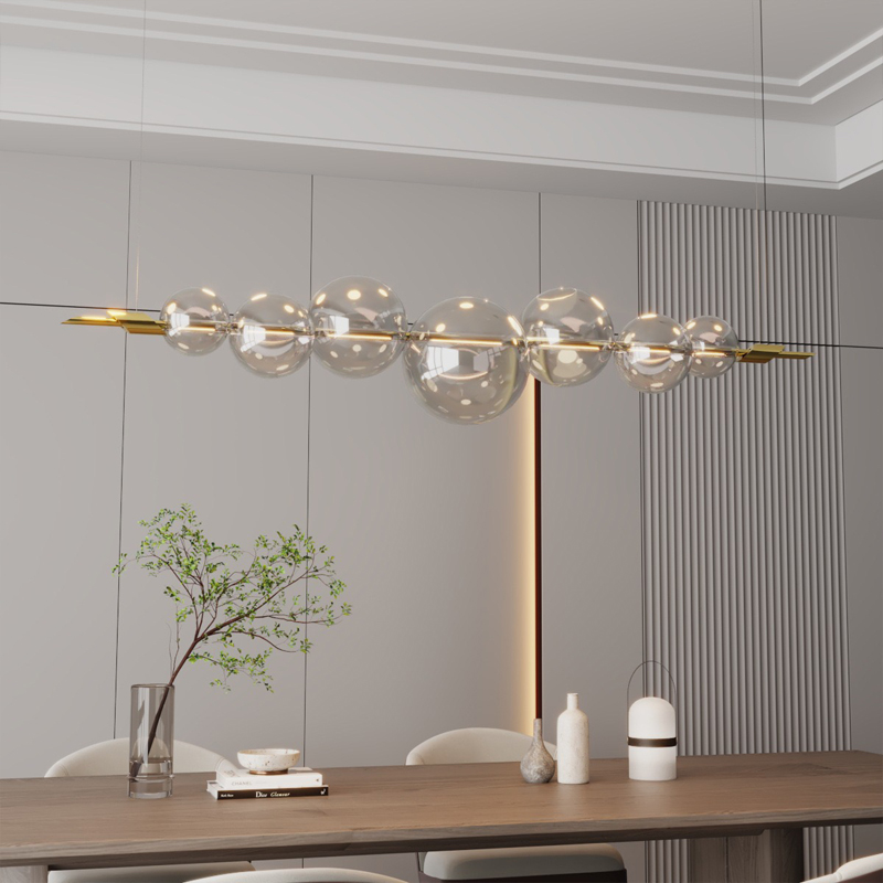 Home Bathroom Lighting Design - โคมไฟเพดาน LED ดีไซน์มินิมอลสไตล์นอร์ดิก โคมไฟระย้าแก้วสร้างสรรค์สไตล์โพสต์โมเดิร์น สำหรับตกแต่งห้องรับประทานอาหารและห้องนั่งเล่น