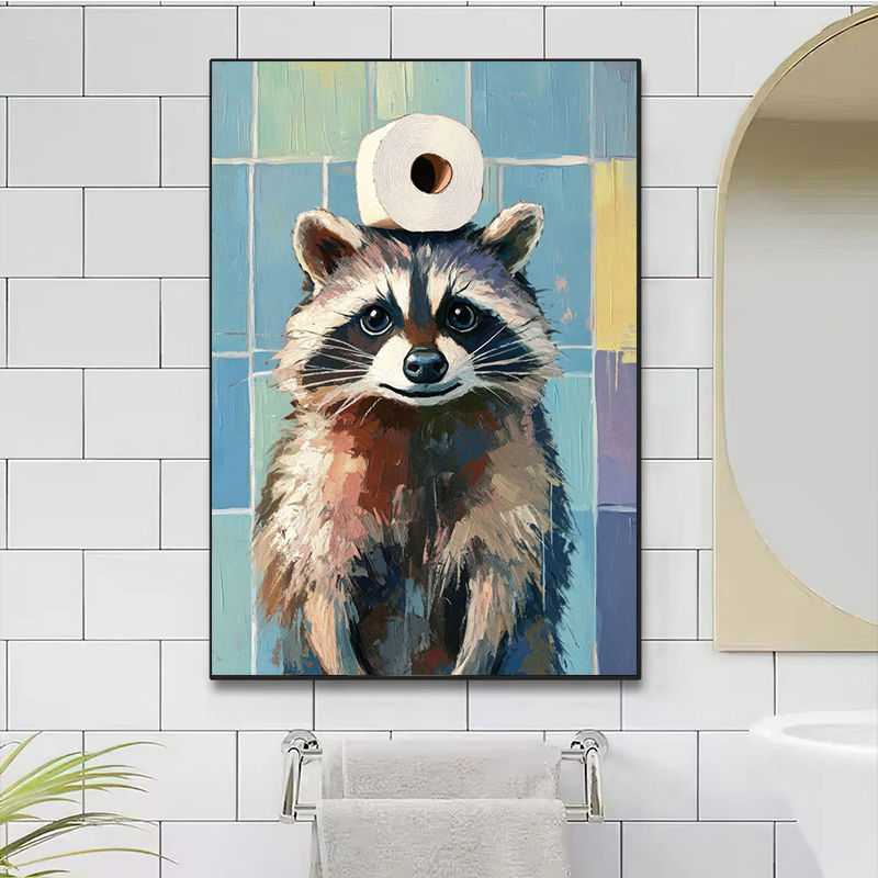 โปสเตอร์ภาพพิมพ์สัตว์บนกระดาษช - Home Bathroom Pictures บทวิจารณ์และราคา
