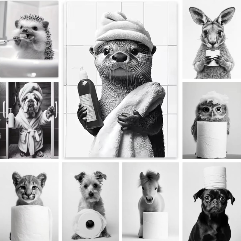 ห้องน้ำสัตว์กระดาษชำระภาพวาดผ้ - Home Bathroom Pictures บทวิจารณ์และราคา