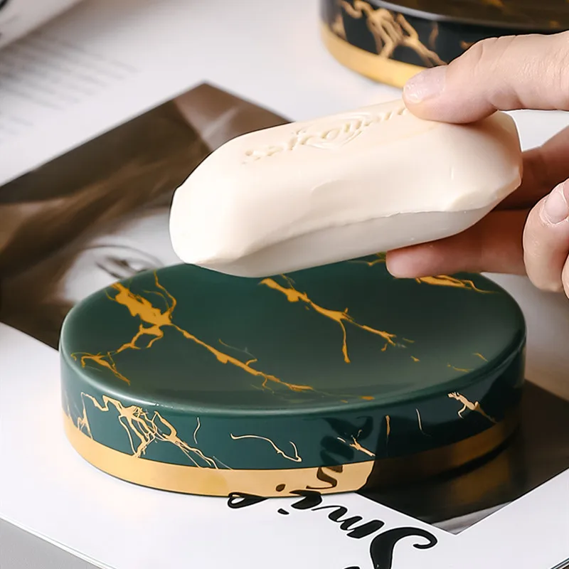 ลายหินอ่อนเซรามิคจานสบู่ห้องน้ - Home Center Bathroom Accessories บทวิจารณ์และราคา