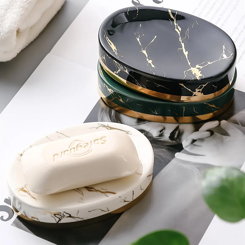 ลายหินอ่อนเซรามิคจานสบู่ห้องน้ - Home Center Bathroom Accessories บทวิจารณ์และราคา