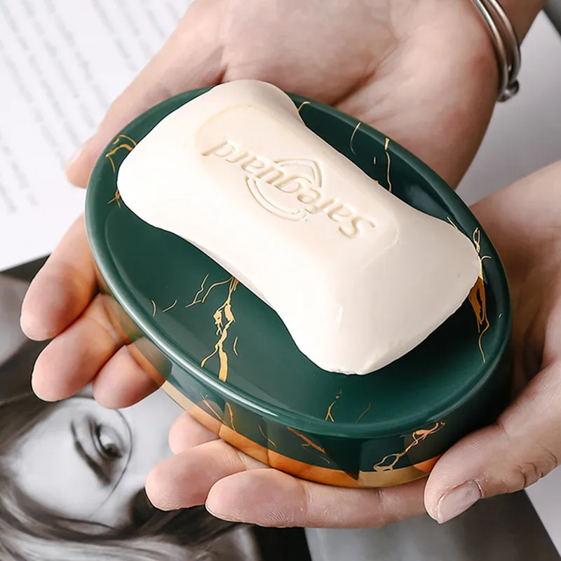 ลายหินอ่อนเซรามิคจานสบู่ห้องน้ - Home Center Bathroom Accessories บทวิจารณ์และราคา