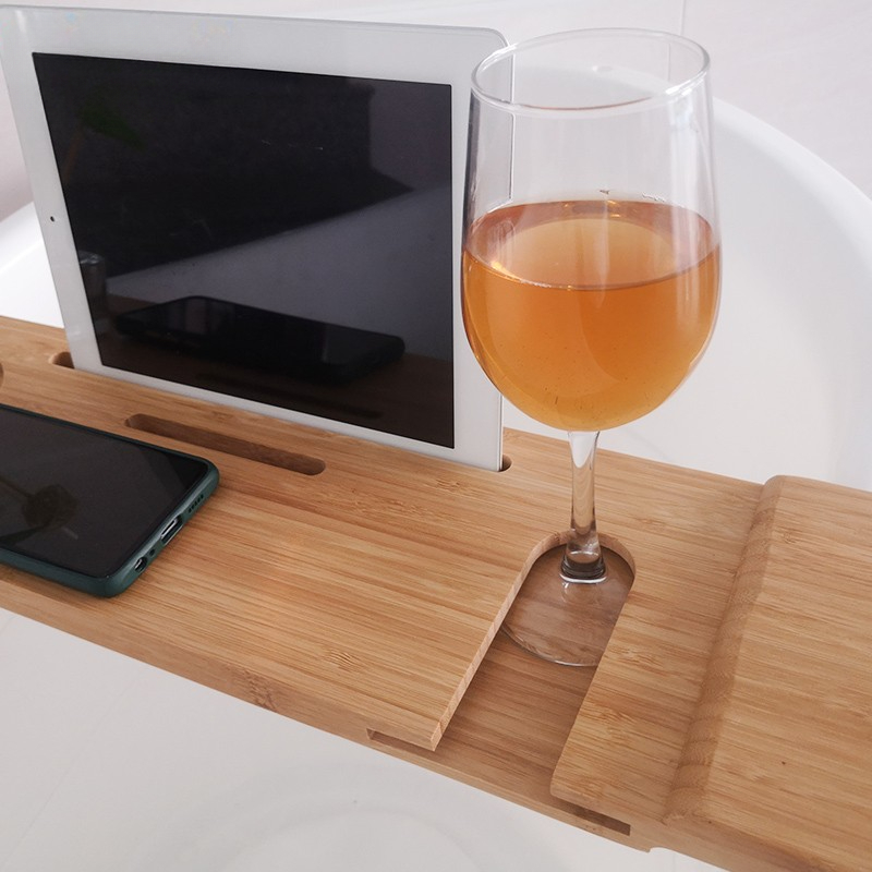 แคดดี้อ่างอาบน้ําไม้ไผ่พร้อมที - Bath Caddy Tray บทวิจารณ์และราคา