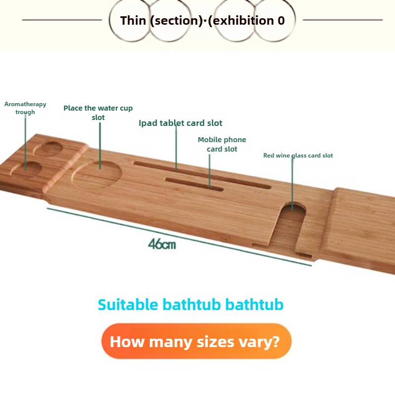 แคดดี้อ่างอาบน้ําไม้ไผ่พร้อมที - Bath Caddy Tray บทวิจารณ์และราคา