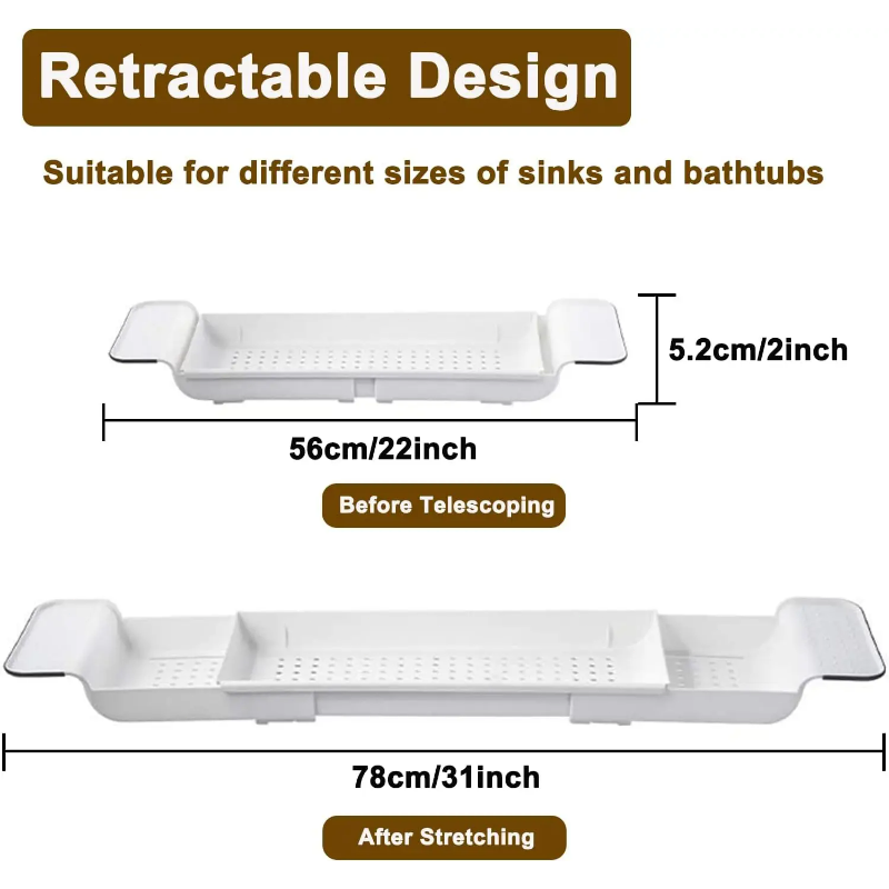ชั้นวางของในอ่างอาบน้ำแบบเรียบ - Bath Caddy Tray บทวิจารณ์และราคา