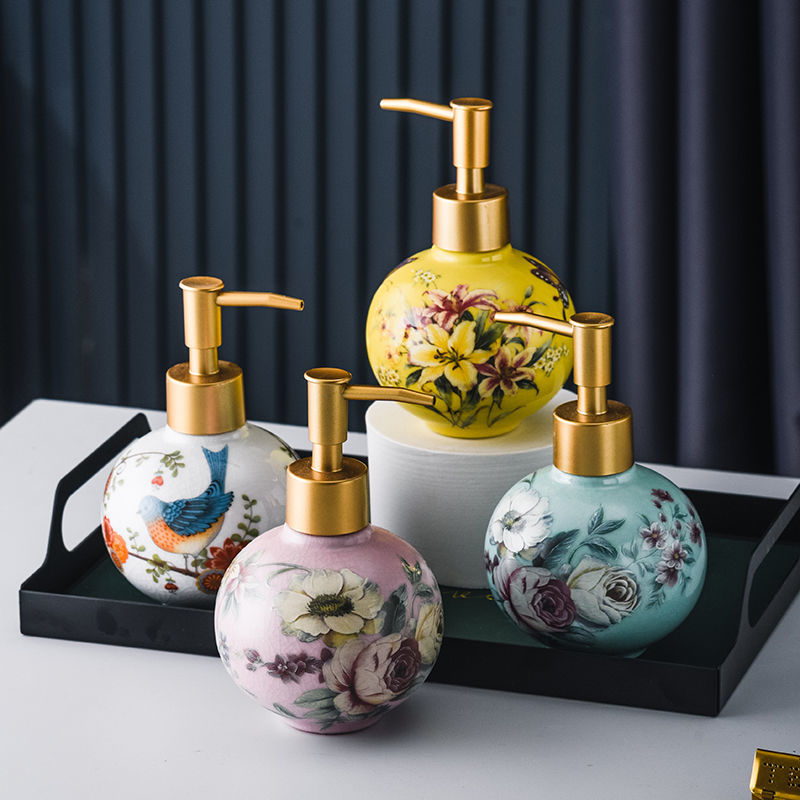 300ml เซรามิค Sub-ขวดสีดอกไม้แ - Home Center Bathroom Accessories บทวิจารณ์และราคา