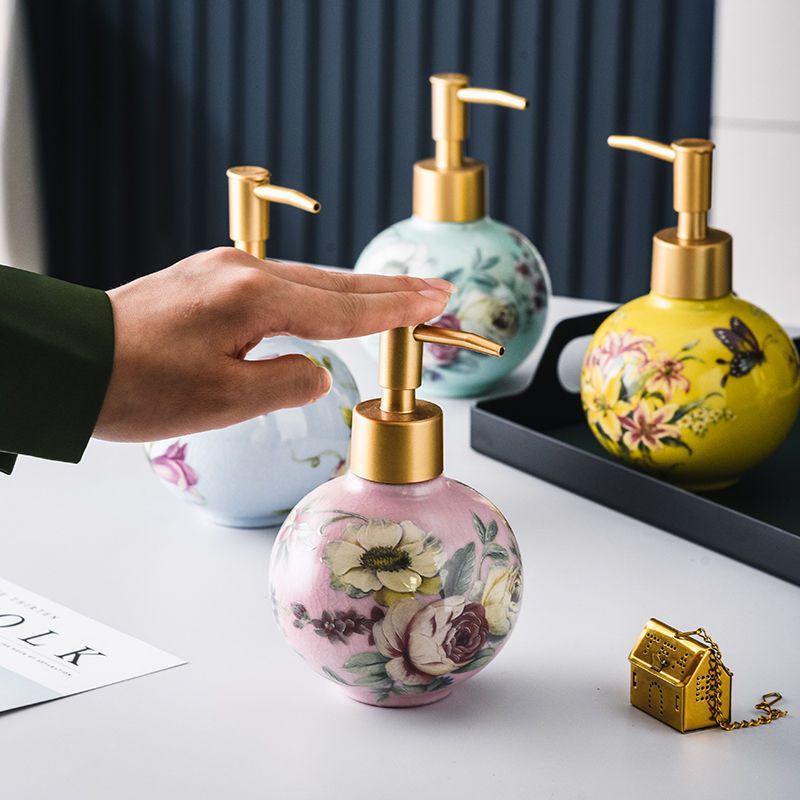 300ml เซรามิค Sub-ขวดสีดอกไม้แ - Home Center Bathroom Accessories บทวิจารณ์และราคา