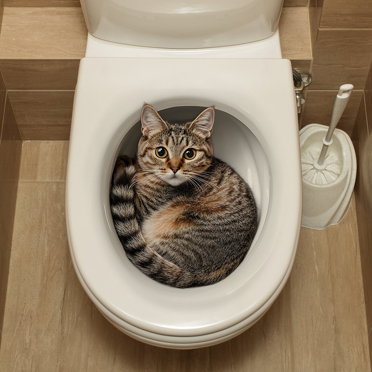 สติกเกอร์ห้องน้ำลายแมวตลก 3 มิ - Home Center Bathroom Accessories บทวิจารณ์และราคา