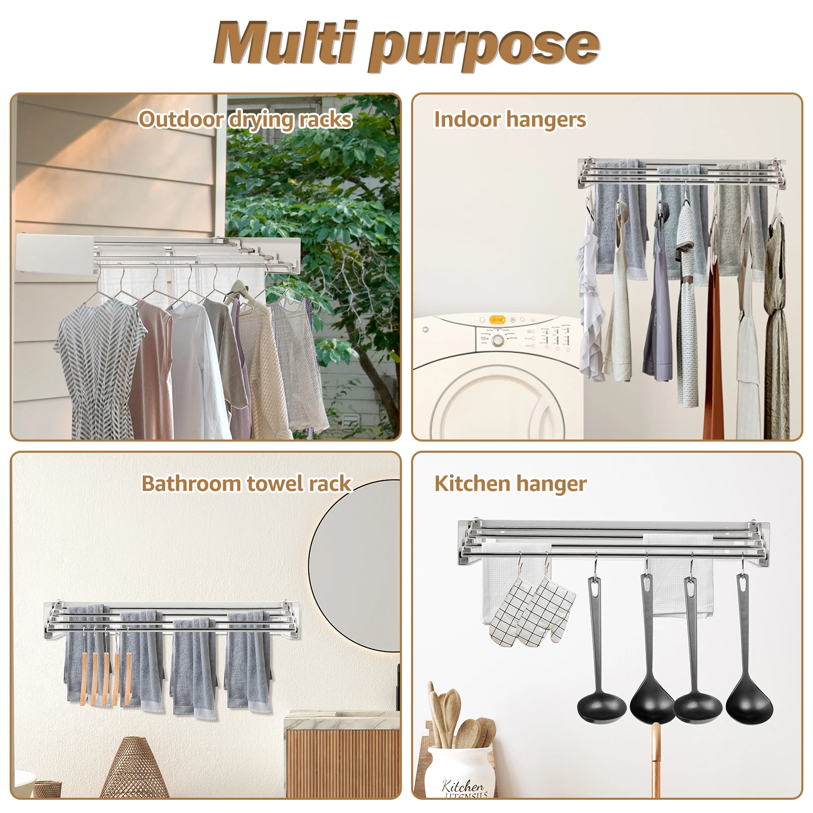 ราวตากผ้าพับได้ สแตนเลส ราวแขว - Towel Bar Stainless บทวิจารณ์และราคา