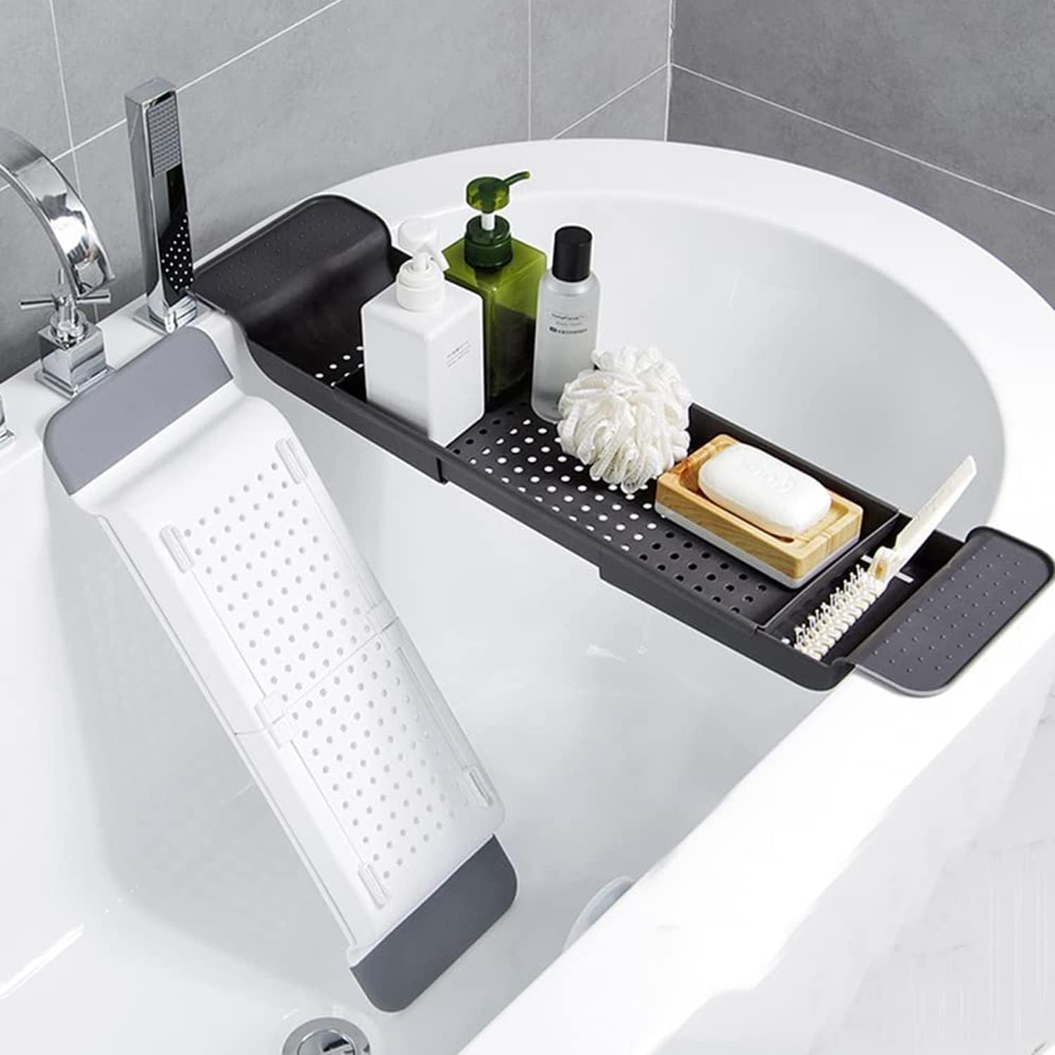 ถาดวางของในอ่างอาบน้ำแบบขยายได - Bath Caddy Tray บทวิจารณ์และราคา